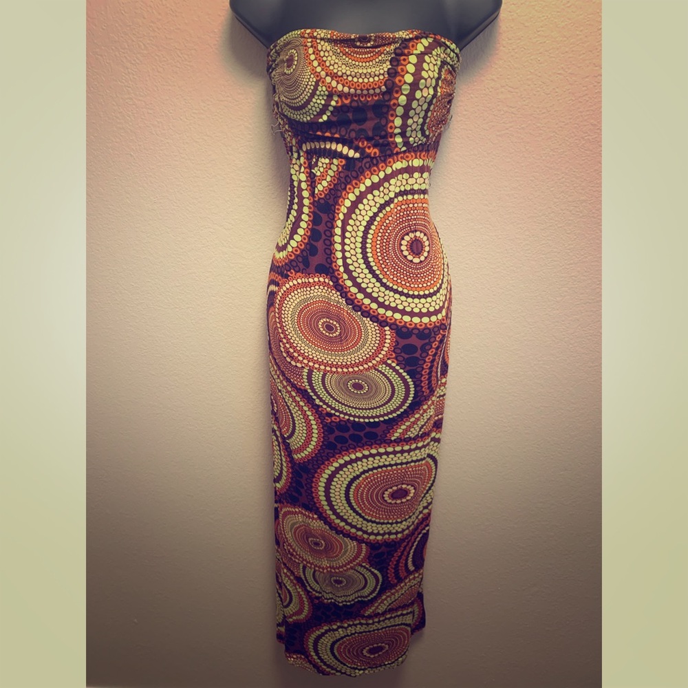 NWOT Groovy Multicolored Maxi dress Size S/M